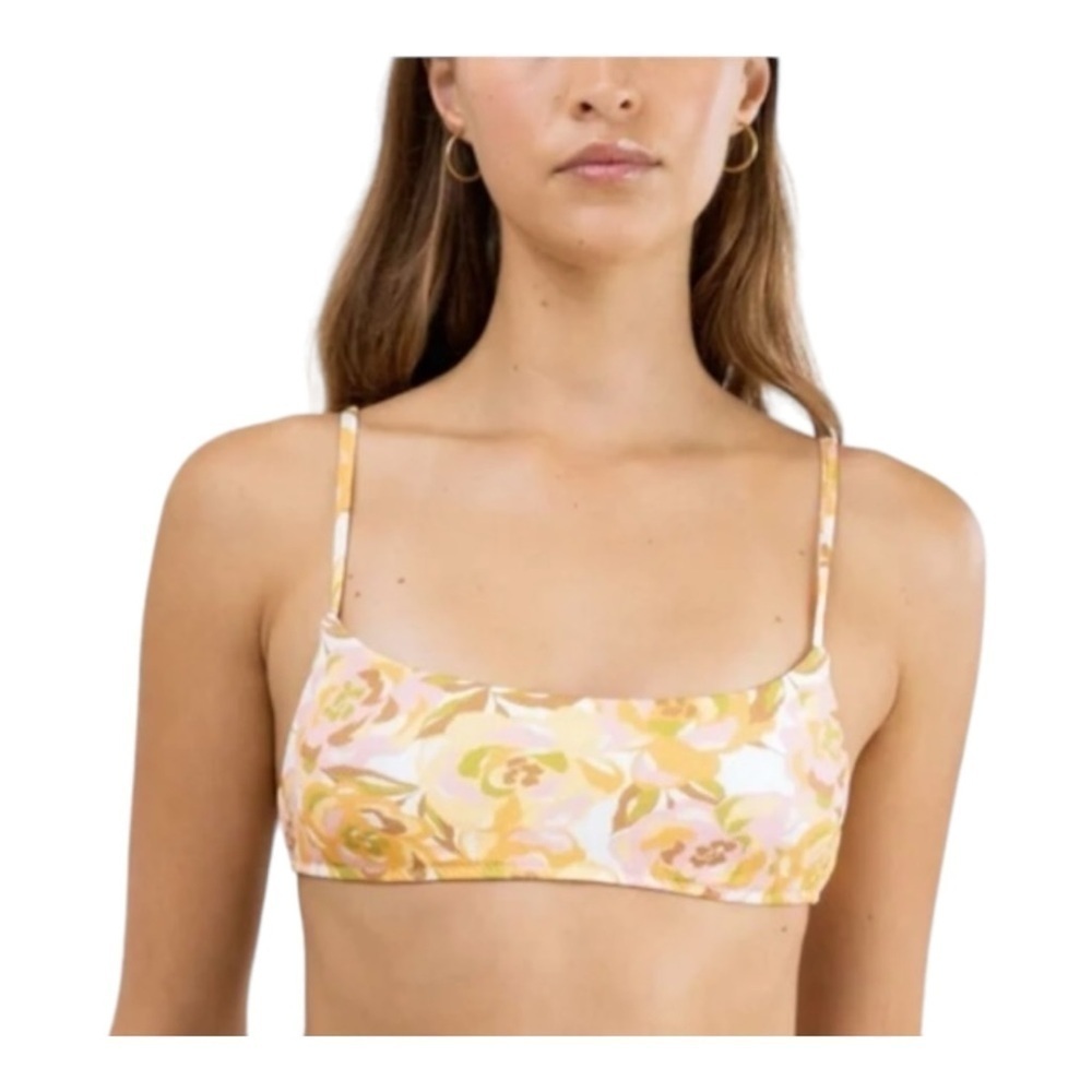 Rhythm Mimosa Floral Crop Bikini Top NWT